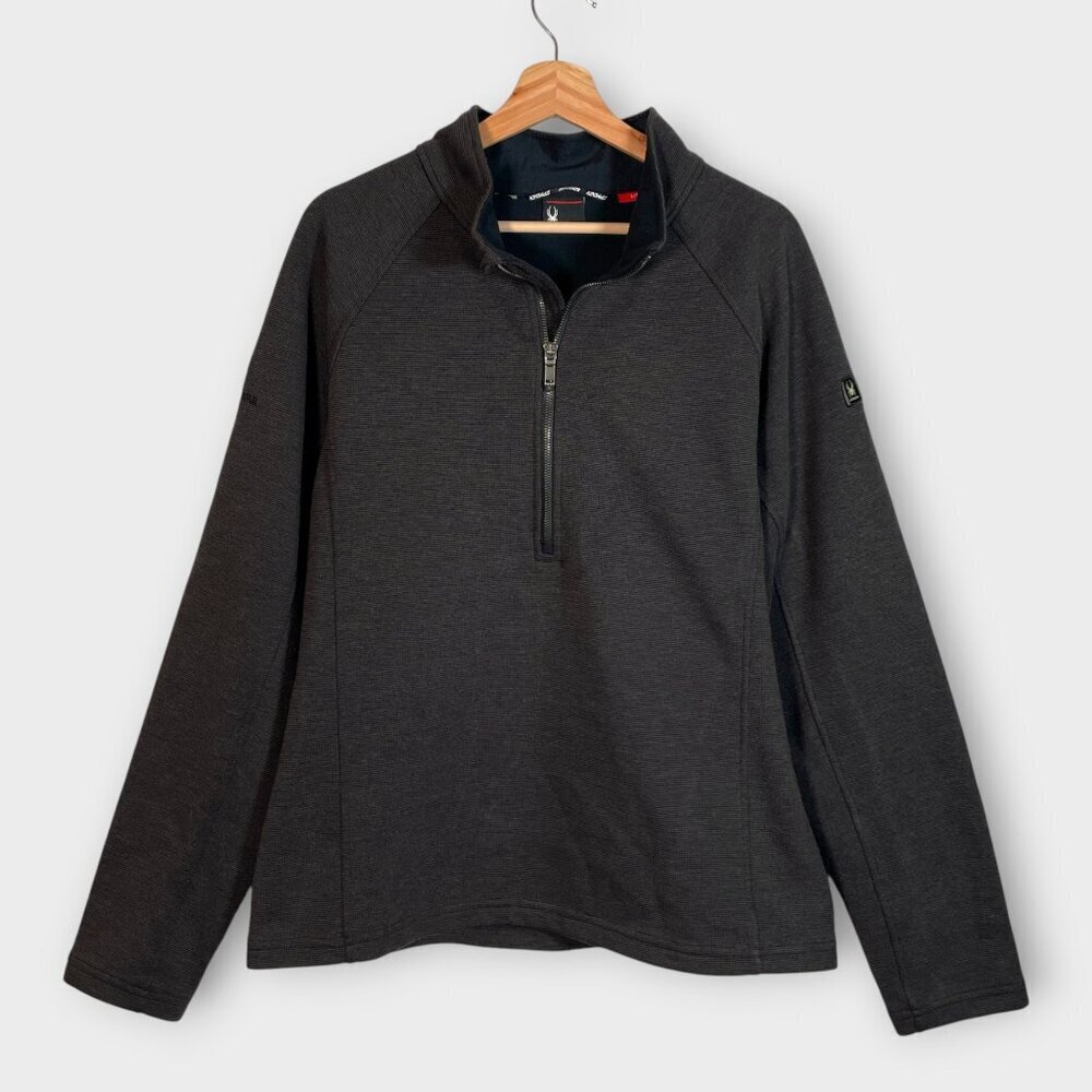 🦜 SPYDER 1/2 Zip Pullover Sweater Men's LARGE Performance Silver Star Logo